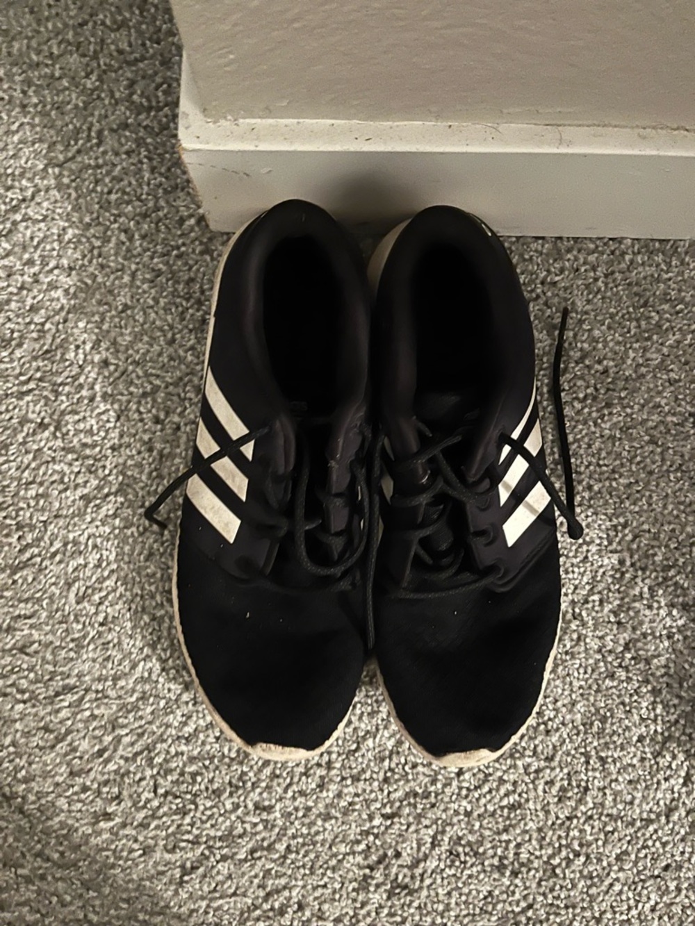 adidas Black Sneakers with White Three-Stripes